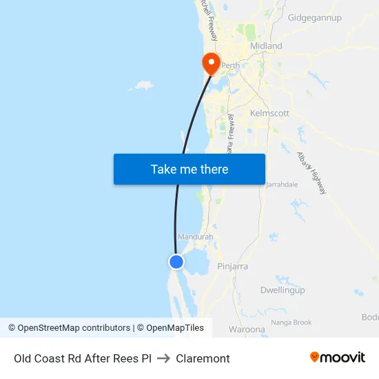 Old Coast Rd After Rees Pl to Claremont map
