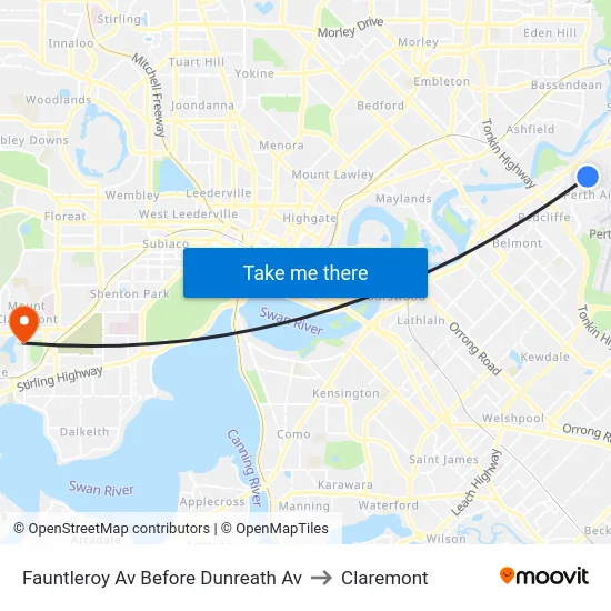Fauntleroy Av Before Dunreath Av to Claremont map