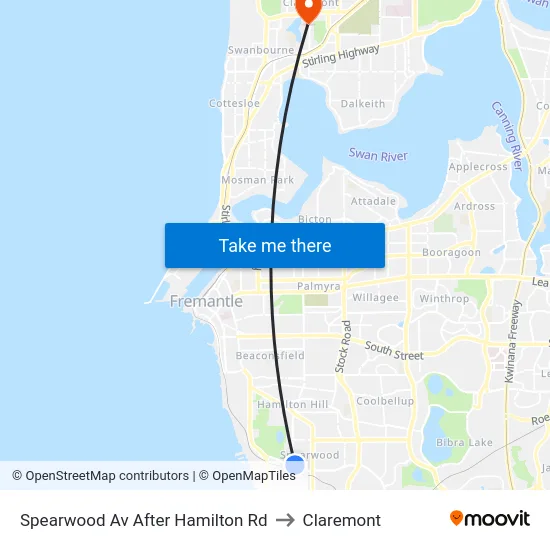 Spearwood Av After Hamilton Rd to Claremont map