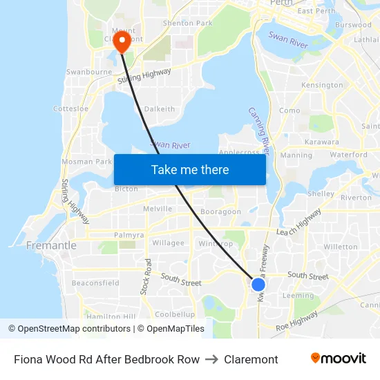 Fiona Wood Rd After Bedbrook Row to Claremont map