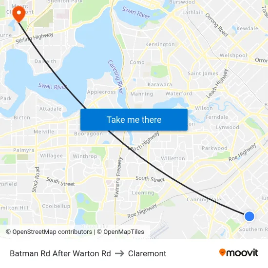 Batman Rd After Warton Rd to Claremont map