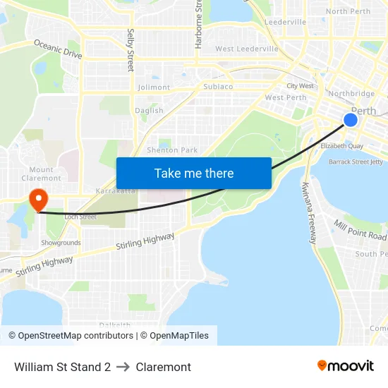 William St Stand 2 to Claremont map