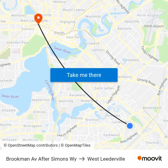 Brookman Av After Simons Wy to West Leederville map