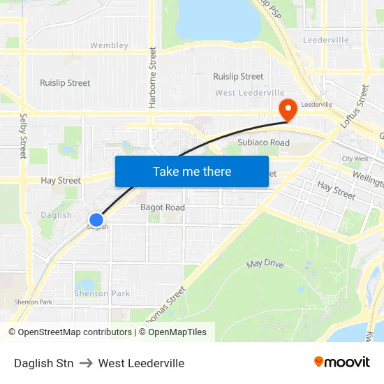 Daglish Stn to West Leederville map