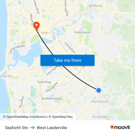 Seaforth Stn to West Leederville map