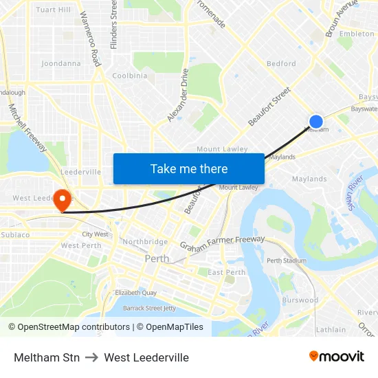 Meltham Stn to West Leederville map