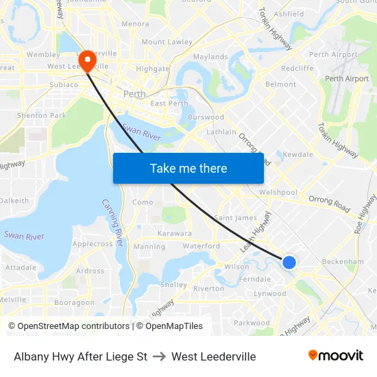 Albany Hwy After Liege St to West Leederville map