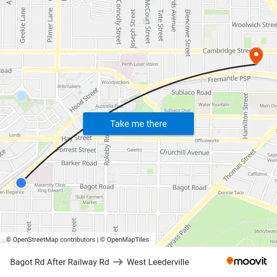 Bagot Rd After Railway Rd to West Leederville map