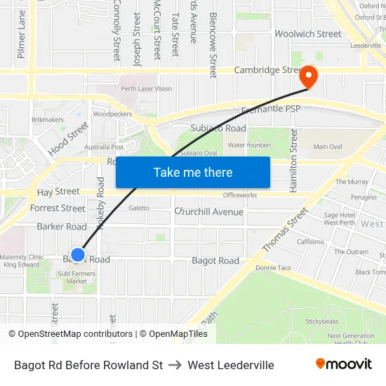 Bagot Rd Before Rowland St to West Leederville map