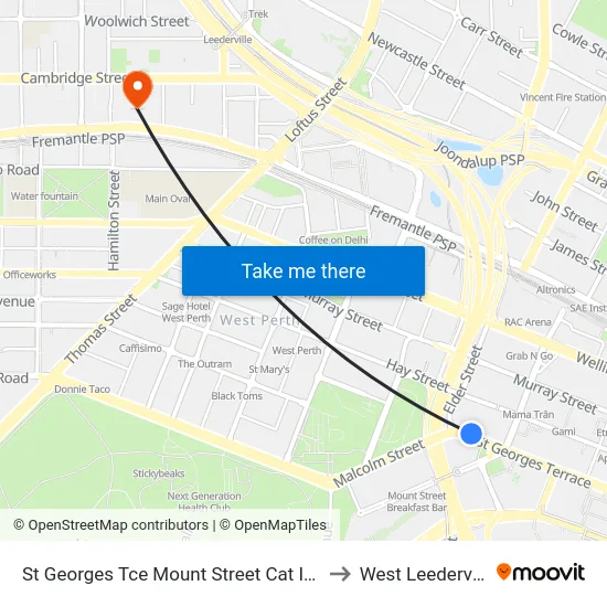 St Georges Tce Mount Street Cat Id 30 to West Leederville map