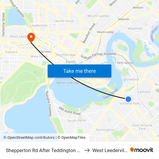 Shepperton Rd After Teddington Rd to West Leederville map