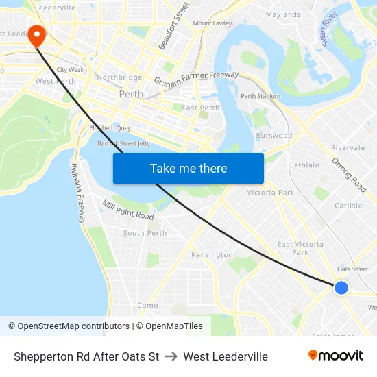 Shepperton Rd After Oats St to West Leederville map