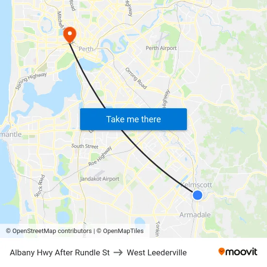Albany Hwy After Rundle St to West Leederville map
