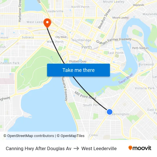 Canning Hwy After Douglas Av to West Leederville map