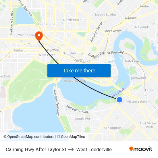 Canning Hwy After Taylor St to West Leederville map