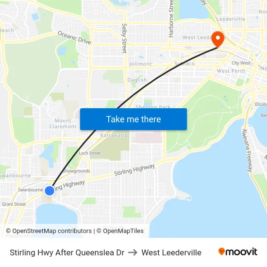 Stirling Hwy After Queenslea Dr to West Leederville map