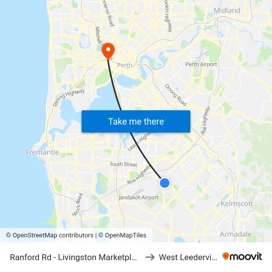 Ranford Rd - Livingston Marketplace to West Leederville map