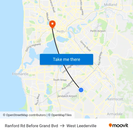 Ranford Rd Before Grand Bvd to West Leederville map
