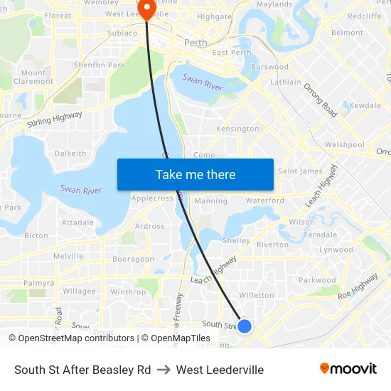 South St After Beasley Rd to West Leederville map