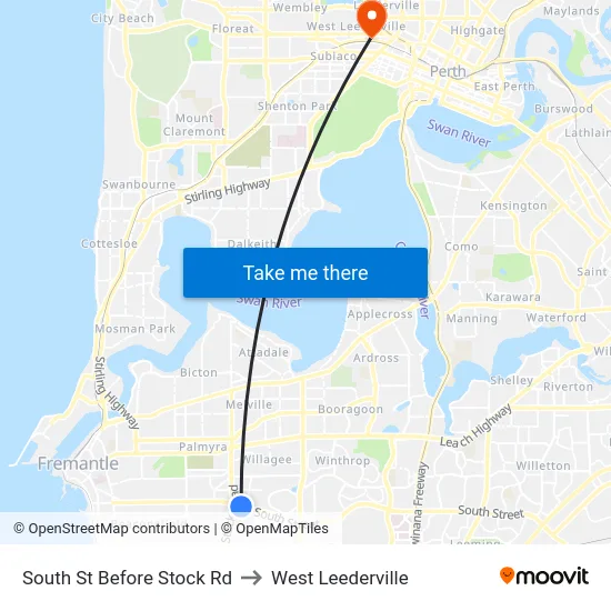 South St Before Stock Rd to West Leederville map