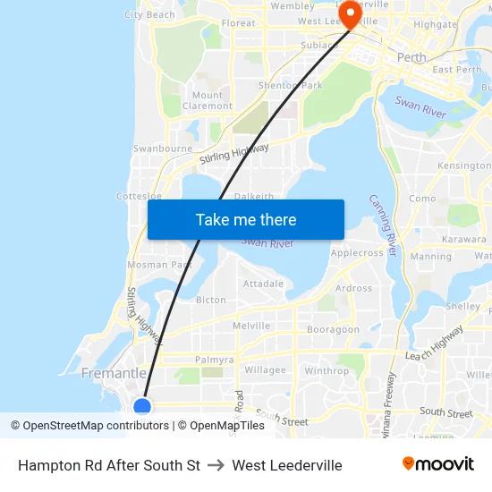Hampton Rd After South St to West Leederville map