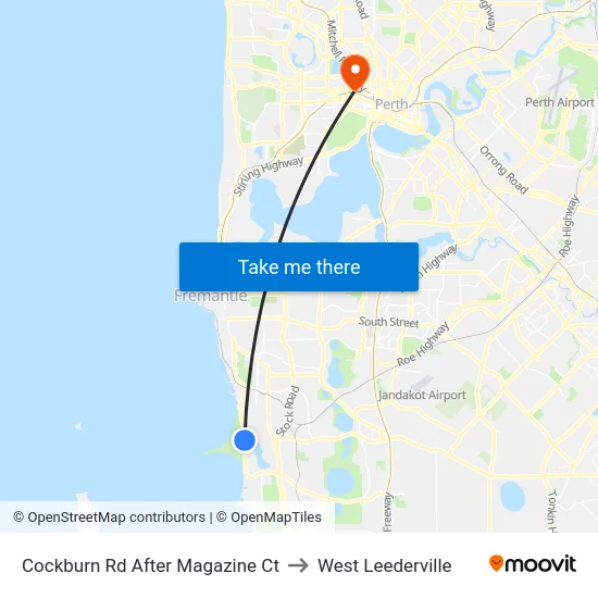 Cockburn Rd After Magazine Ct to West Leederville map