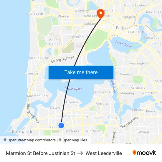 Marmion St Before Justinian St to West Leederville map