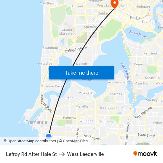 Lefroy Rd After Hale St to West Leederville map