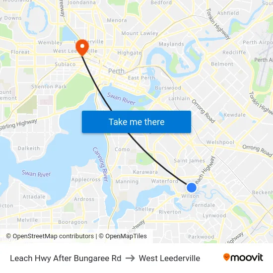 Leach Hwy After Bungaree Rd to West Leederville map