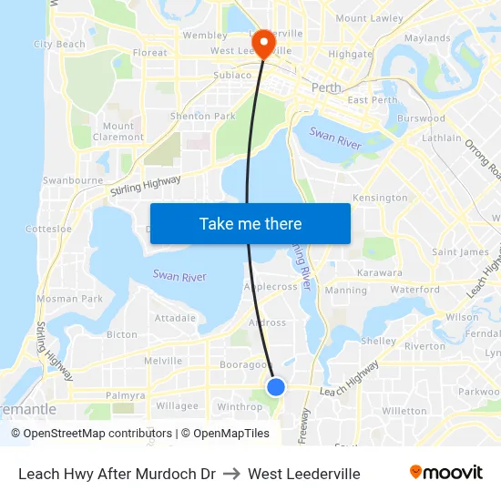Leach Hwy After Murdoch Dr to West Leederville map