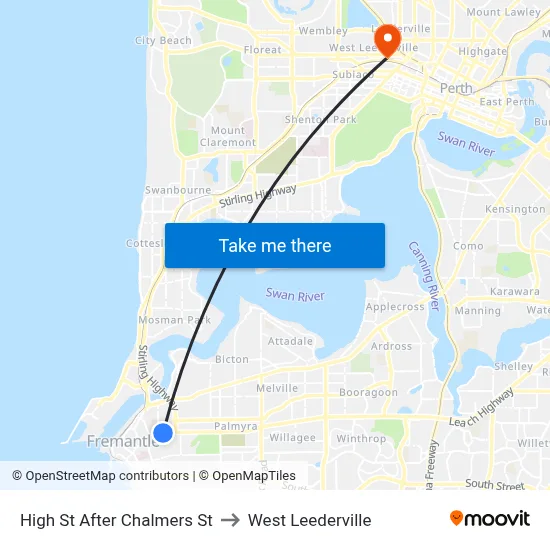 High St After Chalmers St to West Leederville map