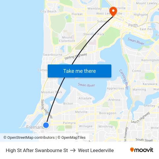 High St After Swanbourne St to West Leederville map