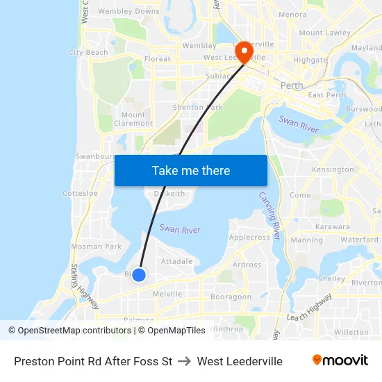 Preston Point Rd After Foss St to West Leederville map