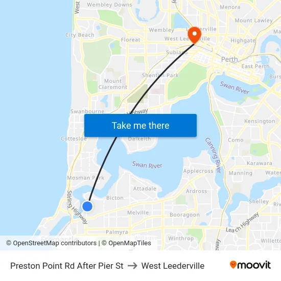 Preston Point Rd After Pier St to West Leederville map