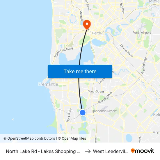 North Lake Rd - Lakes Shopping Ctr to West Leederville map