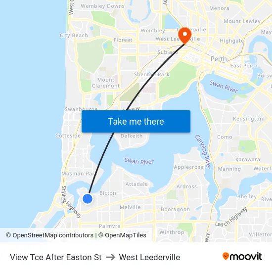 View Tce After Easton St to West Leederville map
