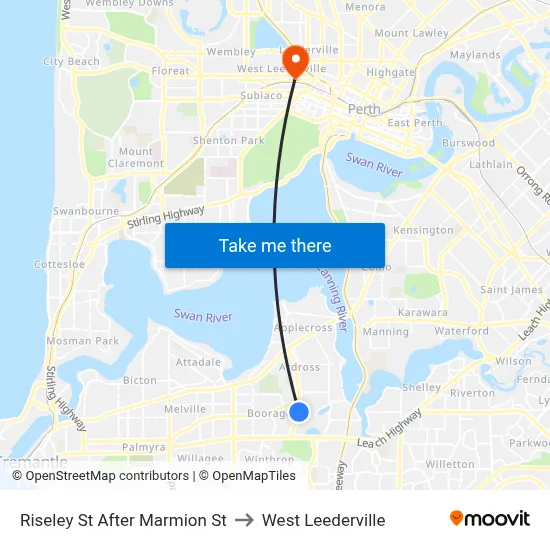 Riseley St After Marmion St to West Leederville map