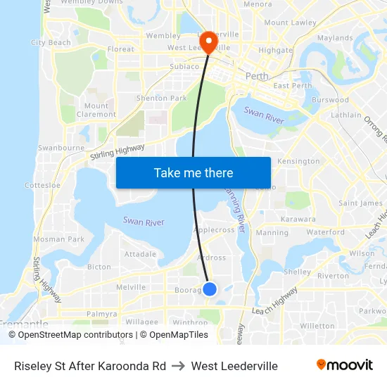 Riseley St After Karoonda Rd to West Leederville map