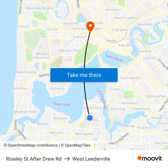Riseley St After Drew Rd to West Leederville map
