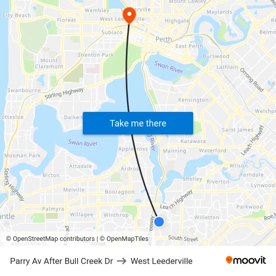 Parry Av After Bull Creek Dr to West Leederville map
