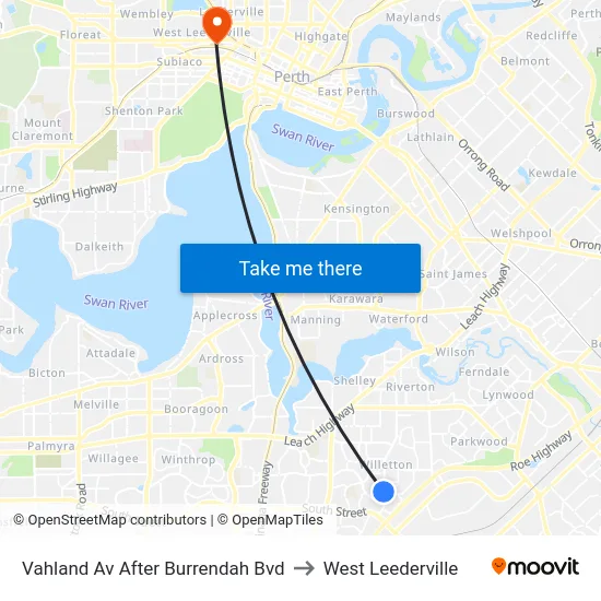 Vahland Av After Burrendah Bvd to West Leederville map