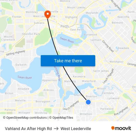 Vahland Av After High Rd to West Leederville map