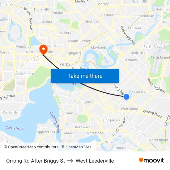 Orrong Rd After Briggs St to West Leederville map