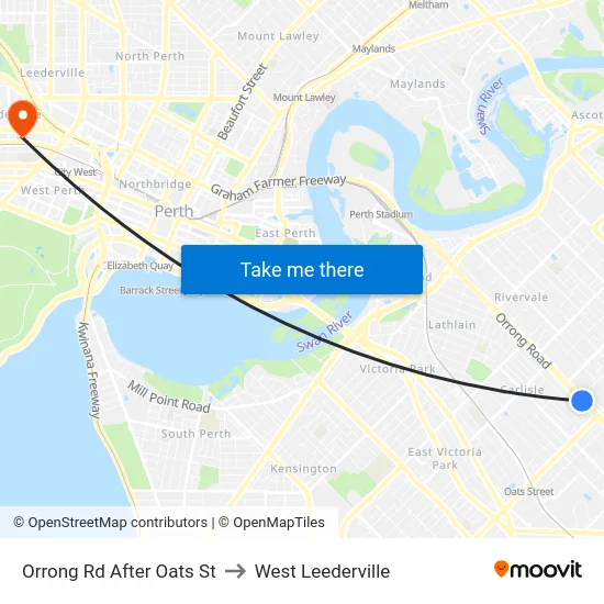 Orrong Rd After Oats St to West Leederville map
