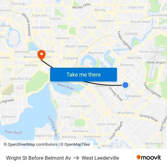 Wright St Before Belmont Av to West Leederville map