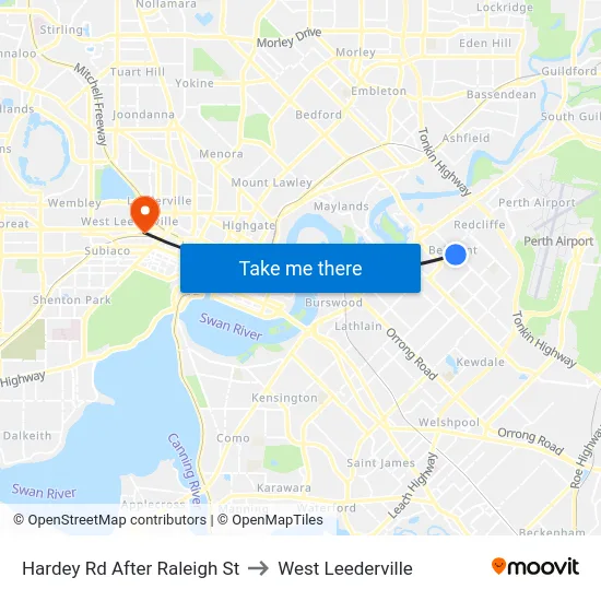 Hardey Rd After Raleigh St to West Leederville map