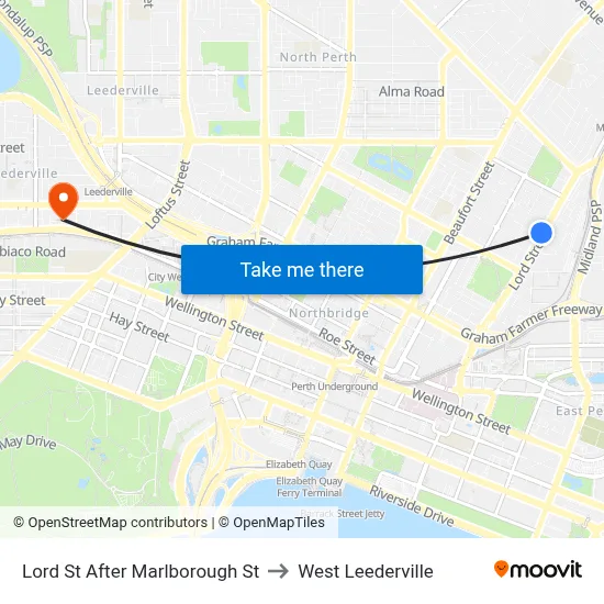 Lord St After Marlborough St to West Leederville map