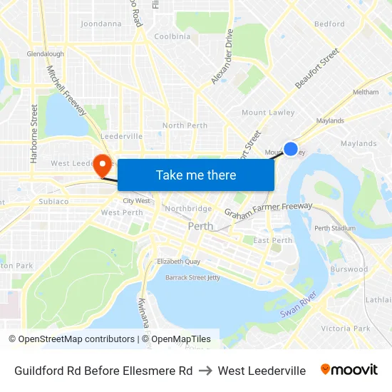 Guildford Rd Before Ellesmere Rd to West Leederville map