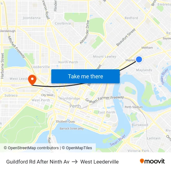 Guildford Rd After Ninth Av to West Leederville map