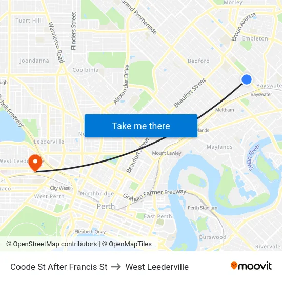 Coode St After Francis St to West Leederville map